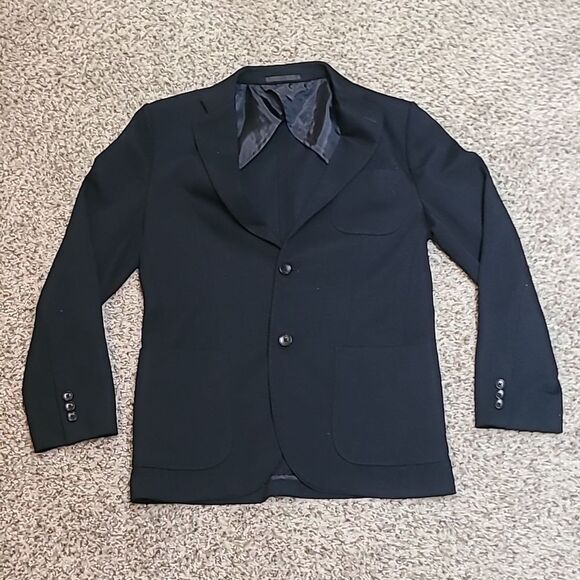 Uniqlo Navy Wool Blend Blazer Jacket Size M Preppy equestrian Blue Coat Men's - Picture 3 of 6